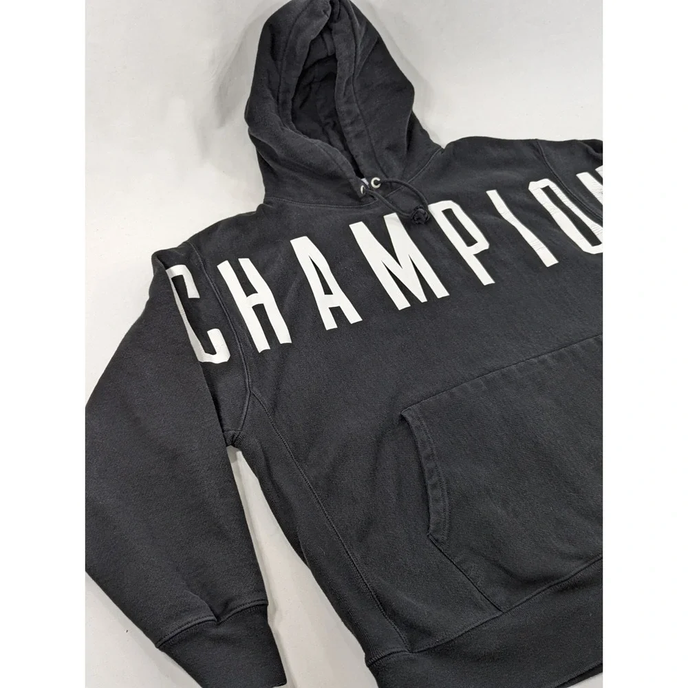 Champion Reverse Weave‎ Hoodie Sweatshirt Black Hooded Pullover Sports Sz 2XL